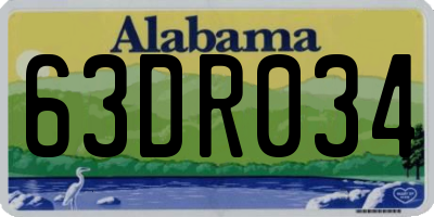 AL license plate 63DR034