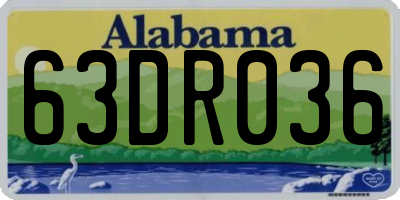 AL license plate 63DR036