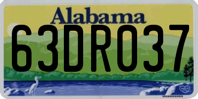 AL license plate 63DR037