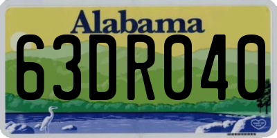 AL license plate 63DR040