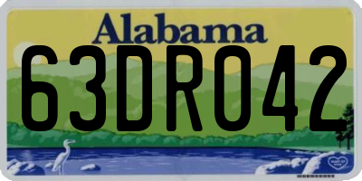 AL license plate 63DR042
