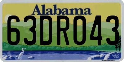 AL license plate 63DR043