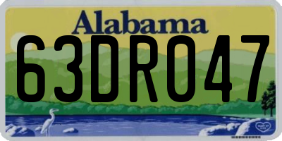 AL license plate 63DR047