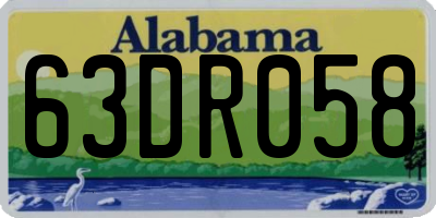 AL license plate 63DR058