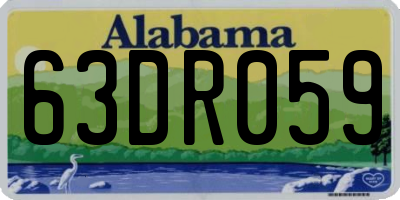 AL license plate 63DR059