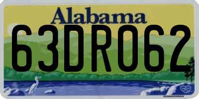 AL license plate 63DR062