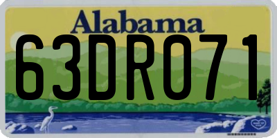 AL license plate 63DR071