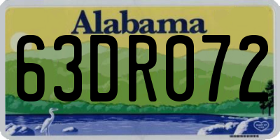 AL license plate 63DR072