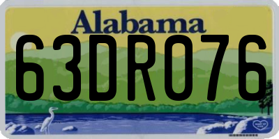 AL license plate 63DR076