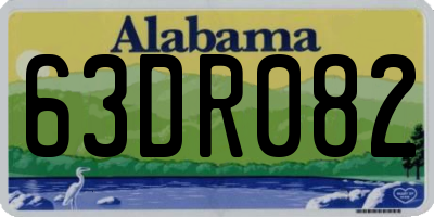 AL license plate 63DR082