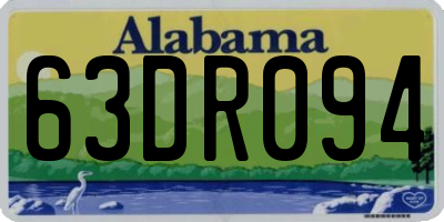 AL license plate 63DR094