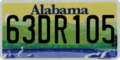 AL license plate 63DR105