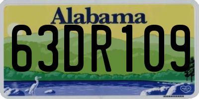 AL license plate 63DR109