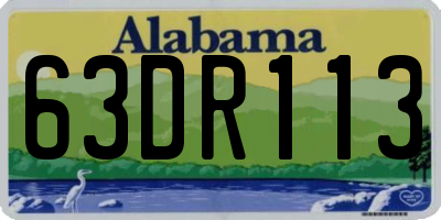 AL license plate 63DR113