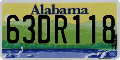 AL license plate 63DR118
