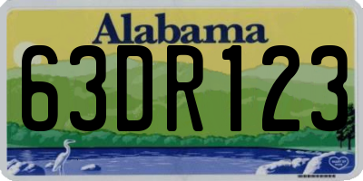 AL license plate 63DR123