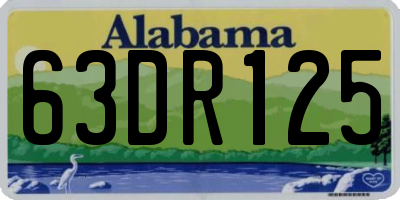 AL license plate 63DR125