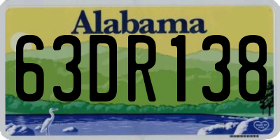 AL license plate 63DR138