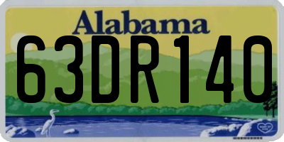 AL license plate 63DR140