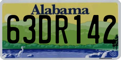 AL license plate 63DR142