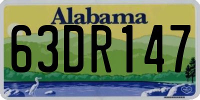 AL license plate 63DR147