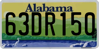 AL license plate 63DR150