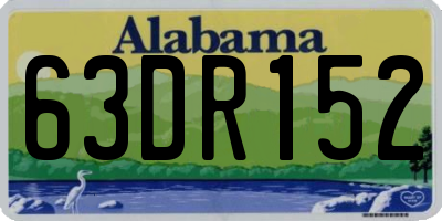 AL license plate 63DR152