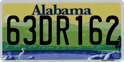 AL license plate 63DR162