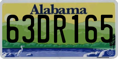 AL license plate 63DR165