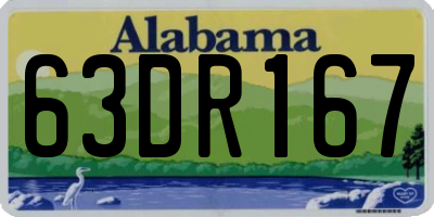 AL license plate 63DR167
