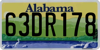 AL license plate 63DR178
