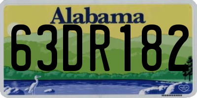 AL license plate 63DR182