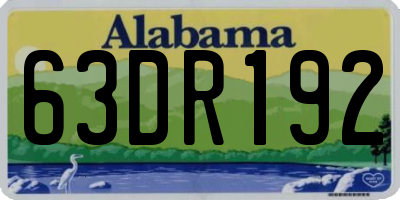 AL license plate 63DR192
