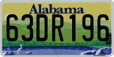 AL license plate 63DR196