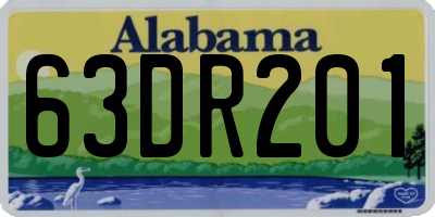 AL license plate 63DR201