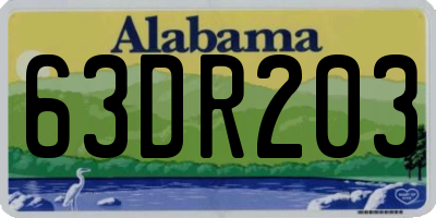 AL license plate 63DR203