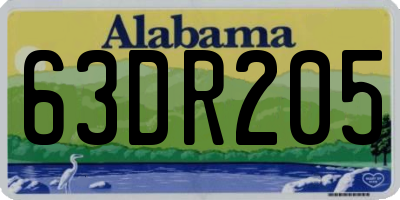 AL license plate 63DR205