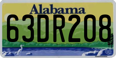 AL license plate 63DR208