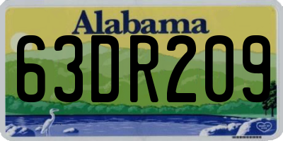 AL license plate 63DR209