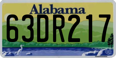 AL license plate 63DR217