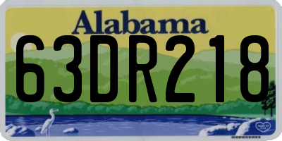 AL license plate 63DR218