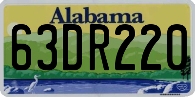 AL license plate 63DR220