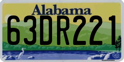 AL license plate 63DR221