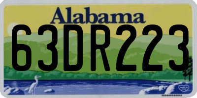 AL license plate 63DR223