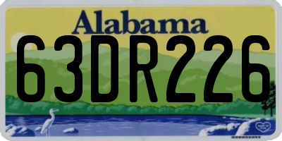 AL license plate 63DR226