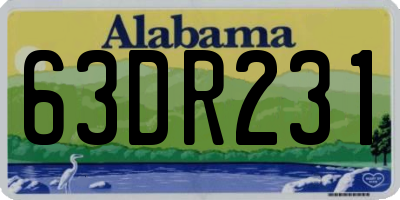 AL license plate 63DR231