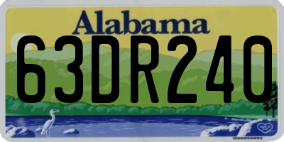AL license plate 63DR240