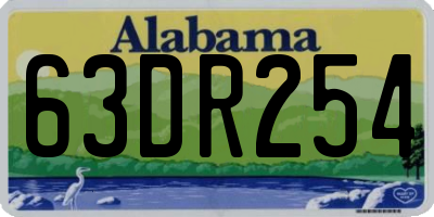 AL license plate 63DR254