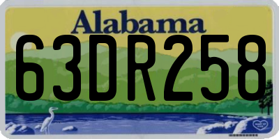 AL license plate 63DR258
