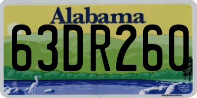 AL license plate 63DR260